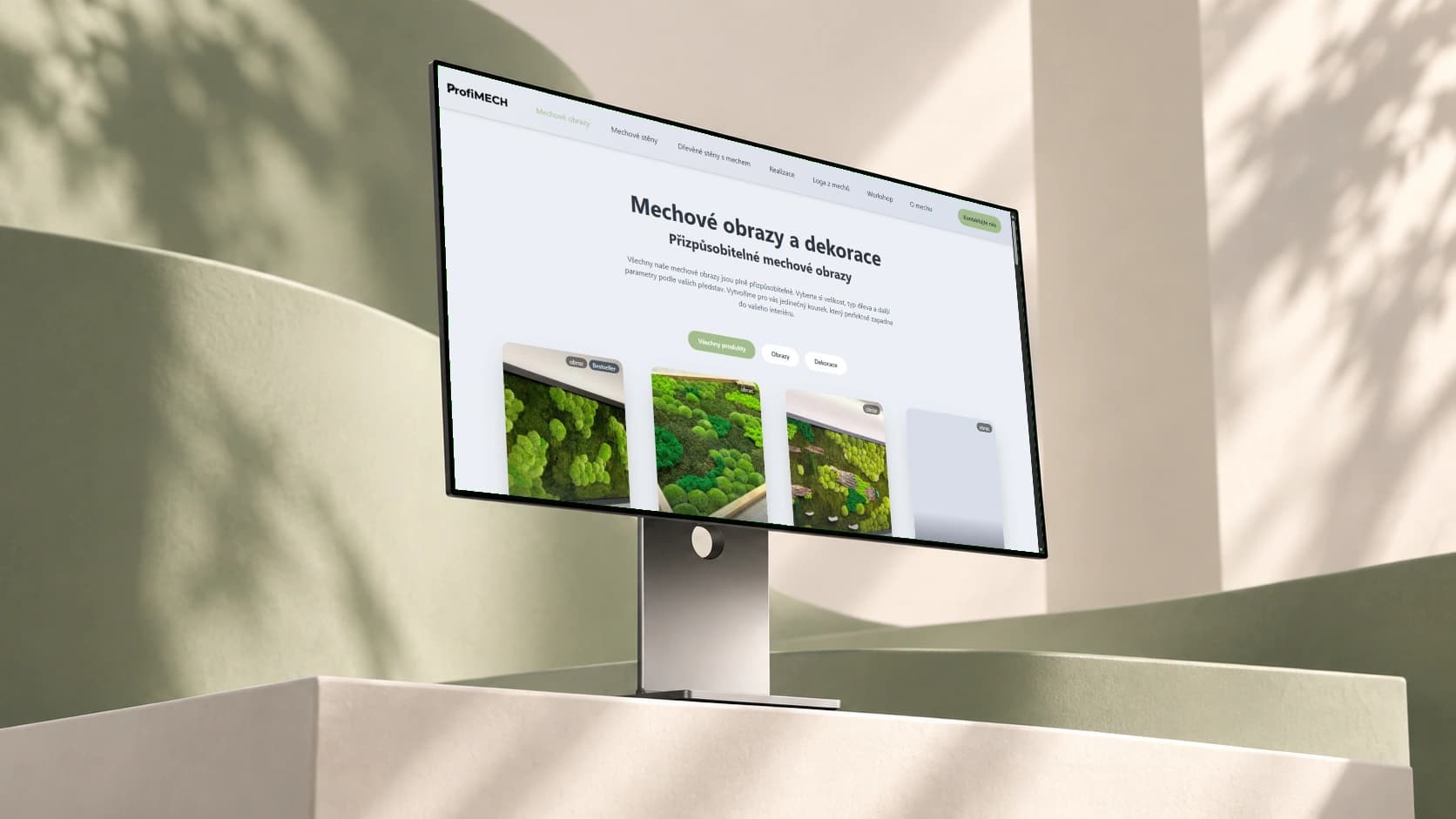 Profimech: web na monitoru