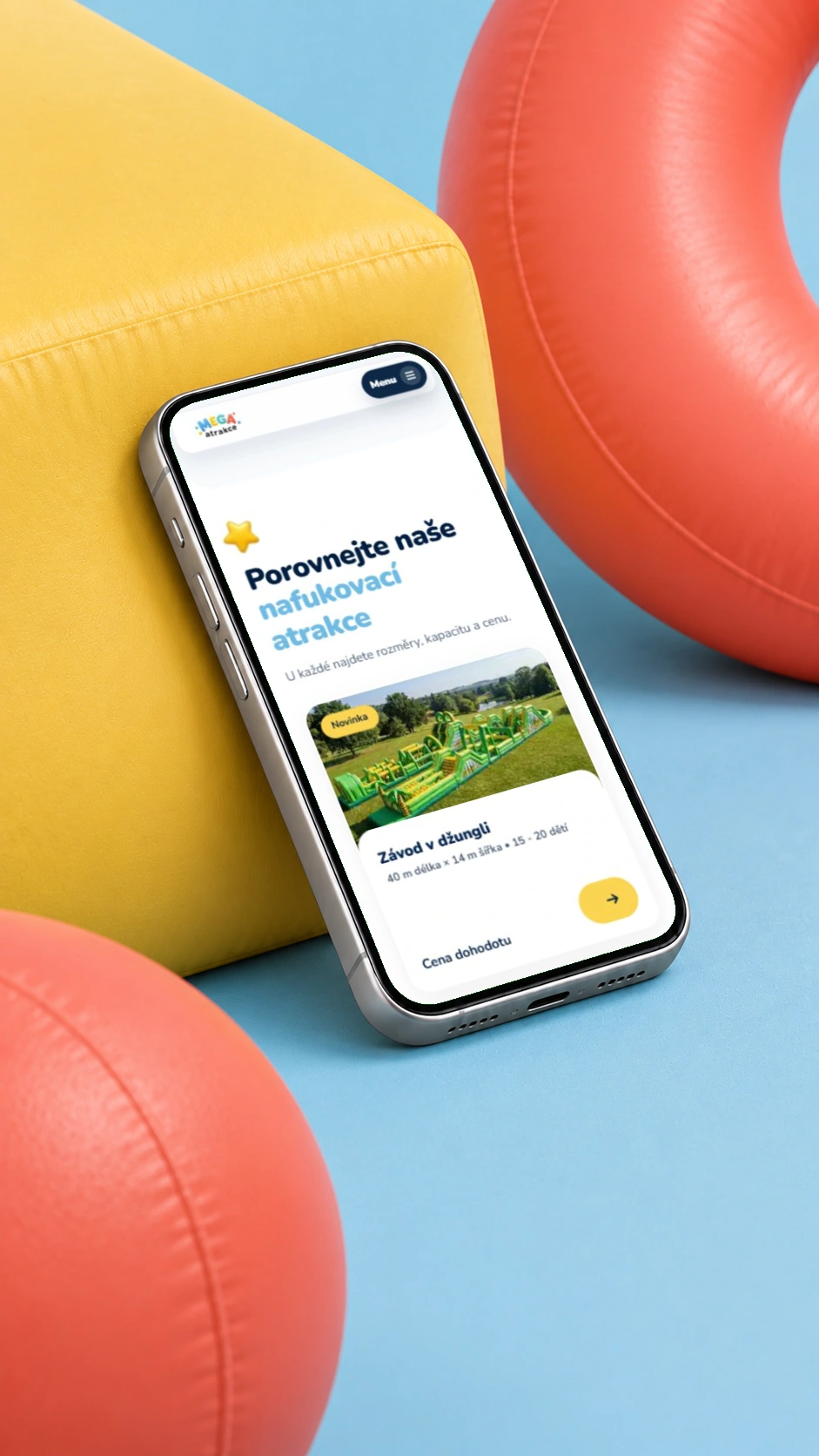 Megaatrakce — mobilní přehled nabídky