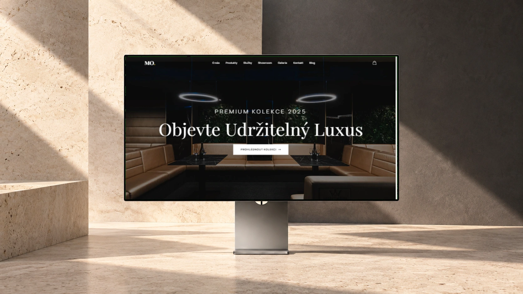 Moderní obklady — web na monitoru