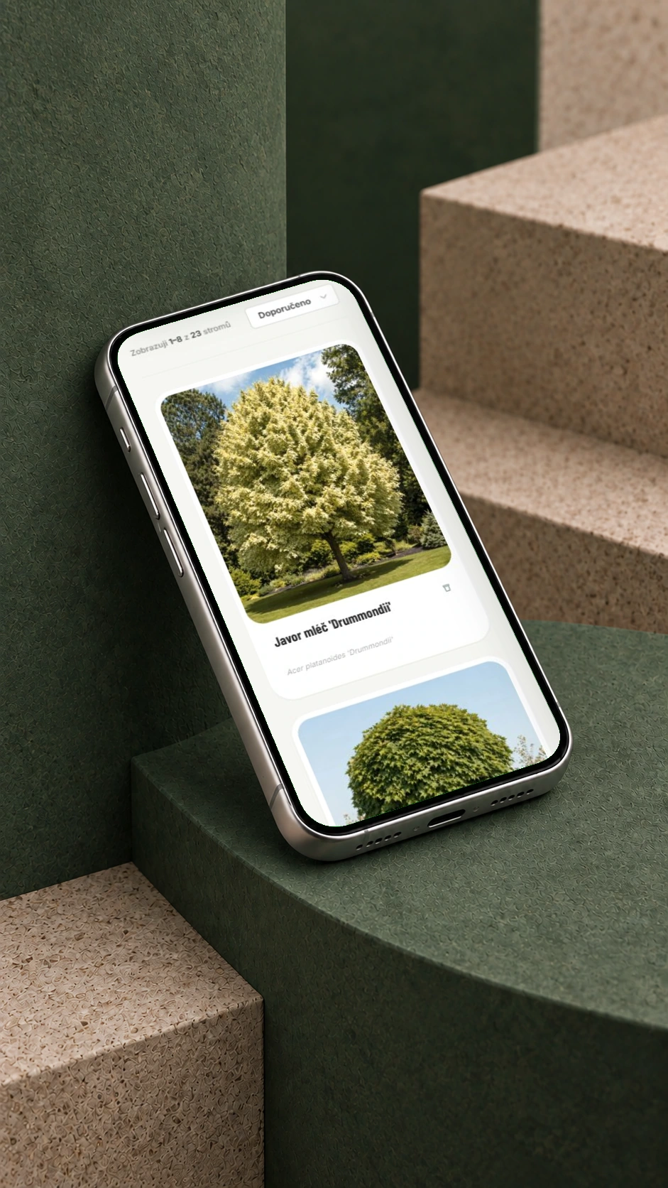 Okrasná školka — mobilní přehled nabídky