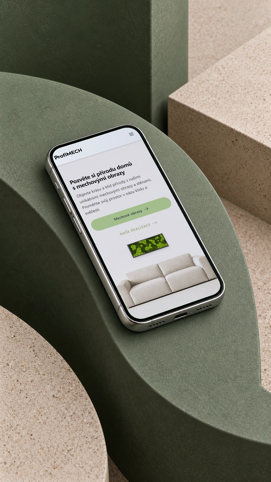Profimech — mobilní úvodní stránka