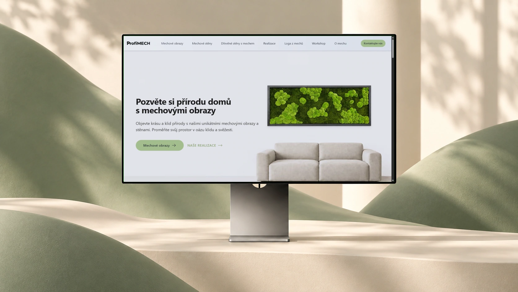 Profimech — web na monitoru