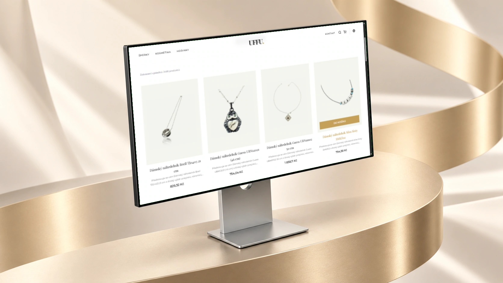 UFFU — další část webu na monitoru